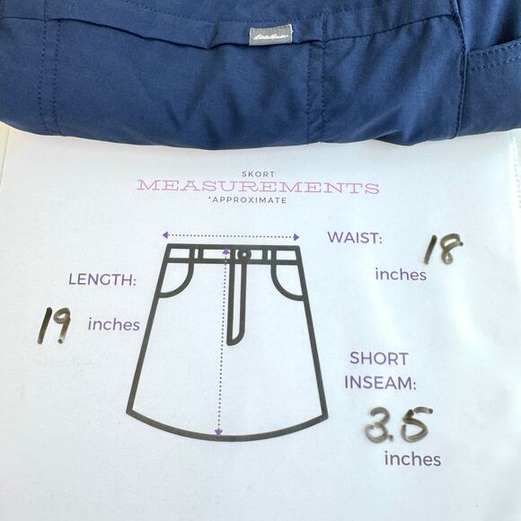 Eddie Bauer Womens Active Skort Shorts Skirt Size 16 Gorpcore Outdoor Blue - Picture 5 of 5